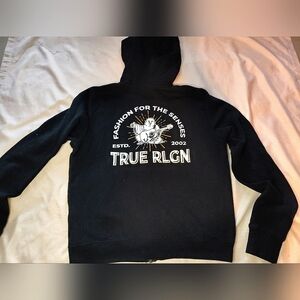 Men's Small True Religion Zip Up Hoodie